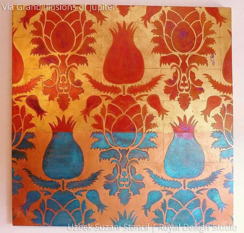 Uzbek Suzani Wall Stencil