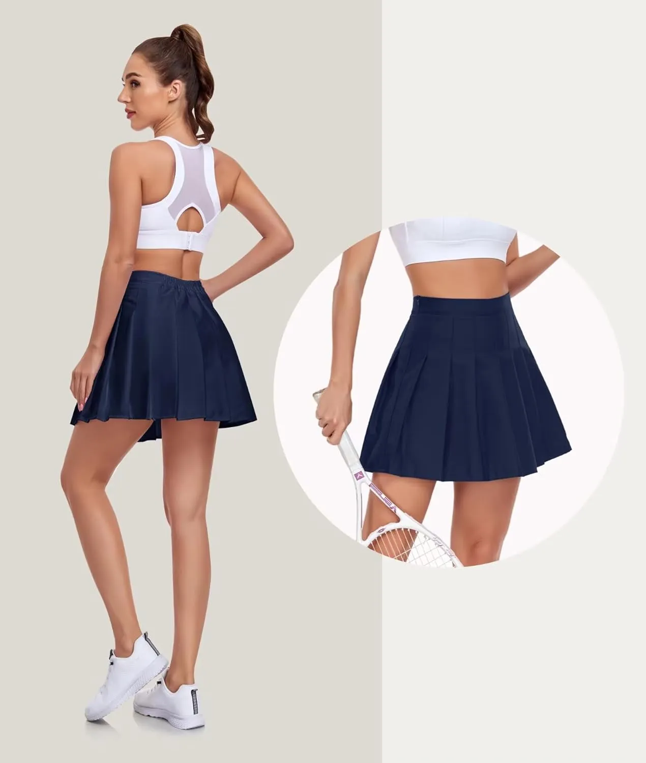 Womens Girls Pleated Tennis Skirts High Waisted A-line Skirt School Uniform Athletic Golf Skorts with Shorts,2T-4XL