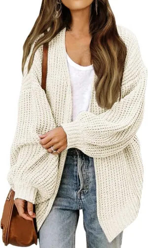 Womens Oversized Cardigan Sweater Baggy Lightweight Long Sweaters Jackets Open Front Cardigans Fall Outfits w/Pockets