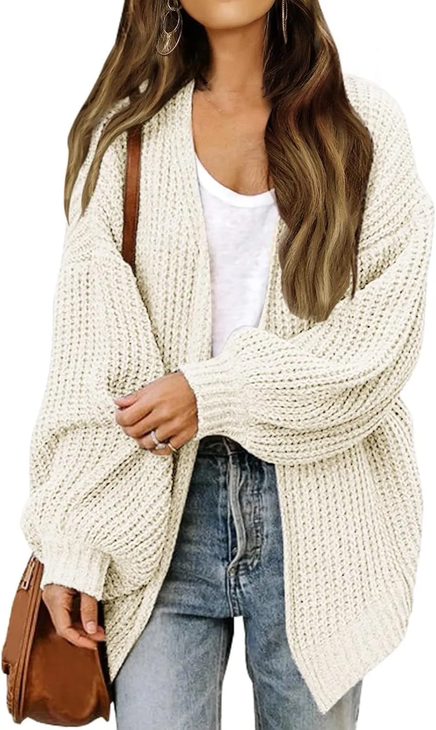 Womens Oversized Cardigan Sweater Baggy Lightweight Long Sweaters Jackets Open Front Cardigans Fall Outfits w/Pockets