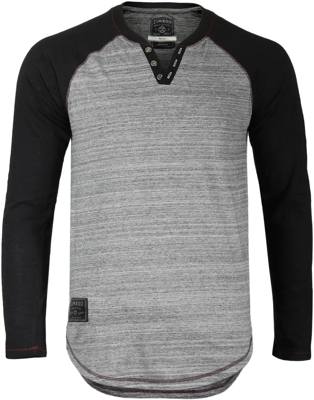 ZIMEGO Mens Long Sleeve T-Shirts - Modern Fit V-Neck Casual Henley